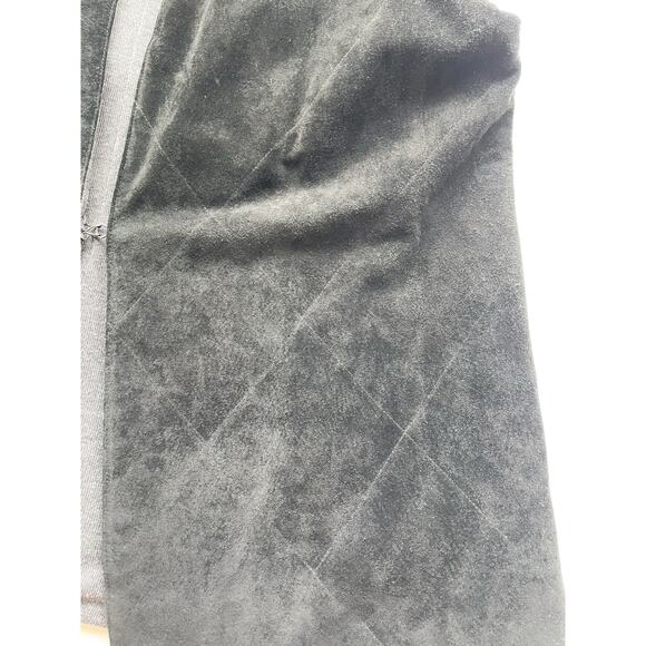 Women's Ecru Black/Gray Suede Quilted Vest Size XL - Picture 7 of 9